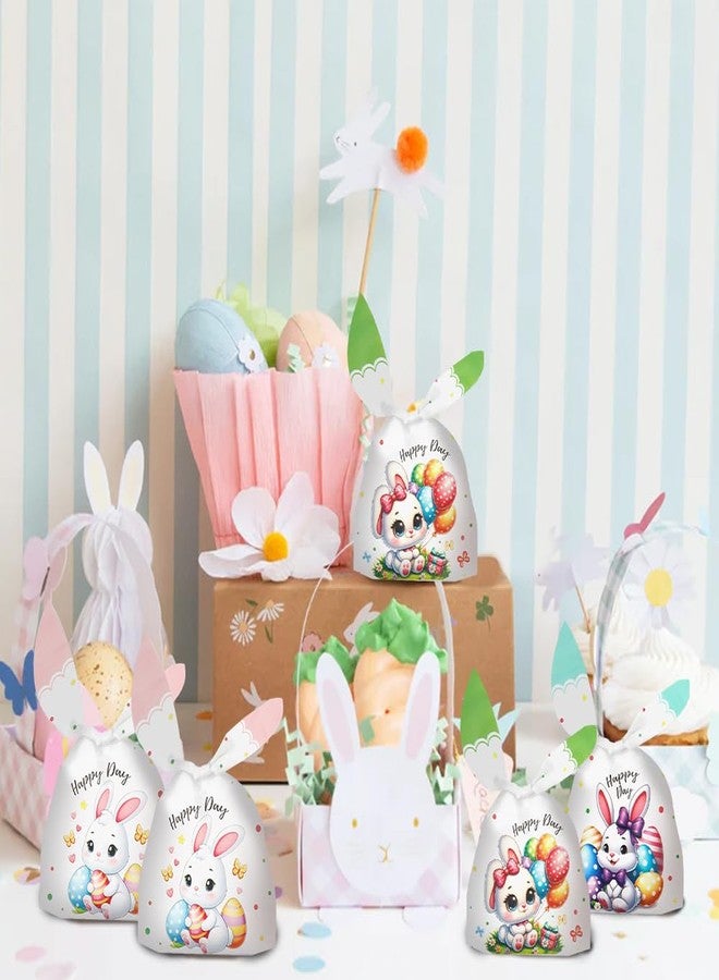 ChicQuench Easter Treat Bags, 50 PCS Easter Candy Bags, Easter Gift Bags, Easter Goodie Bags, Rabbit Ear Shape Plastic Easter Cookie Bags Snack Bags Goody Bags for Kids Easter Party Favor Supplies, 3 Styles - Image 3