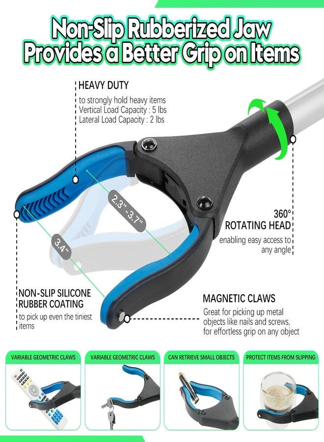 Jmlxiaoya Upgraded 43 Inch Grabber Reacher Tool, Grabbers for Seniors, Extra Long Reacher Grabber Pickup Tool, Anti - Slip Wide Jaw, for Trash Pickup & Surgery Recovery - Image 3