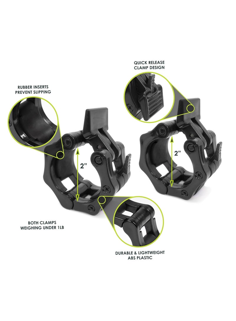 ساكن زوج واحد من مشابك قضيب الحديد الأوليمبي للياقة البدنية، طوق قضيب حديد سريع الفك مقاس 2 بوصة، مشابك وزن غير قابلة للانزلاق، مشابك قضيب حديد للتمرين، تدريب اللياقة البدنية، قضيب رفع الأثقال وقضيب الأوزان الأوليمبي - Image 3