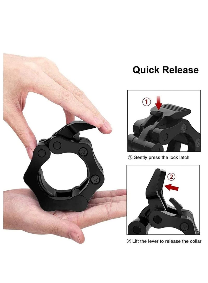 ساكن زوج واحد من مشابك قضيب الحديد الأوليمبي للياقة البدنية، طوق قضيب حديد سريع الفك مقاس 2 بوصة، مشابك وزن غير قابلة للانزلاق، مشابك قضيب حديد للتمرين، تدريب اللياقة البدنية، قضيب رفع الأثقال وقضيب الأوزان الأوليمبي - Image 4