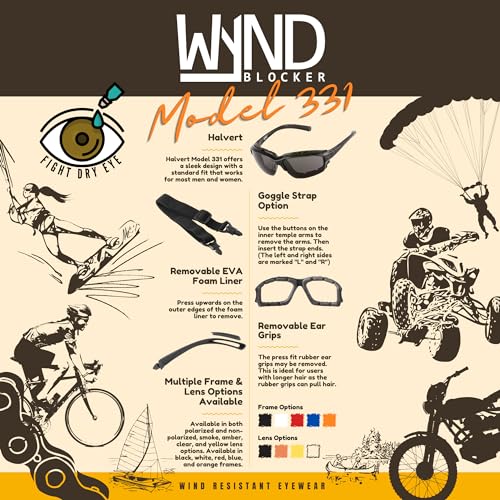 WYND Blocker نظارات ركوب الدراجات النارية WYND Blocker للرياضات المتطرفة، أسود، مرآة فضية - Image 4