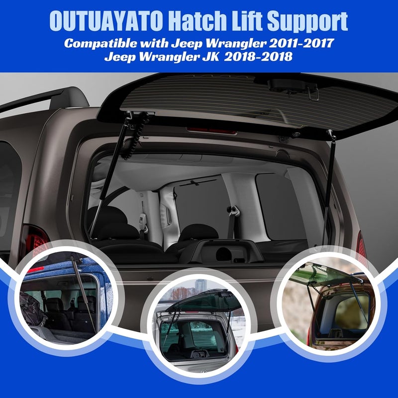 OTUAYAUTO Rear Window Lift Supports for Jeep Wrangler - Image 2