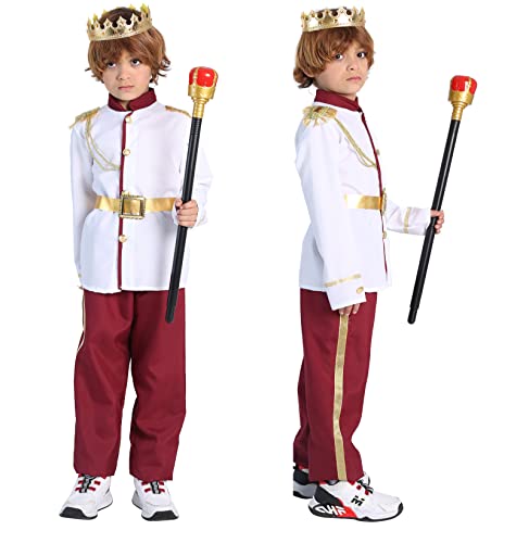 TOGROP Prince Charming Costume for Kids Boys Royal Prince King Outfit Party Cosplay 1011 Years White - Image 5