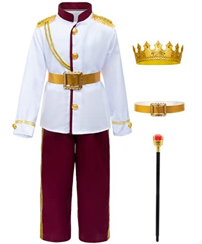 TOGROP Prince Charming Costume for Kids Boys Royal Prince King Outfit Party Cosplay 1011 Years White - Image 1