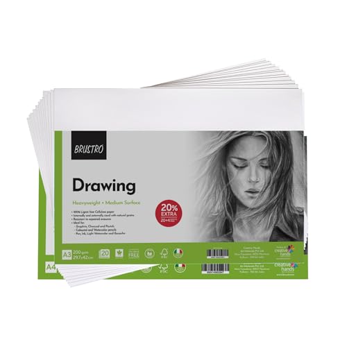 Brustro Drawing Papers 200 GSM A3, Pack of 20 + 4 Free Sheets - Image 3
