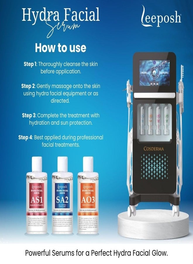 Leeposh Hydra Facial AS1 Serum, Cleanse Exfoliate & Gentle Exfoliating Aqua Serum 500ml - Image 4