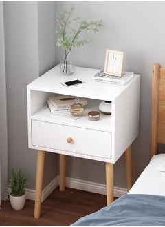 AnneFish 2Pcs 45*35*60cm Nightstand with Drawer Home Bedside Table 2-Tier Modern Nightstands End Coffee Table with Open Storage Shelf for Bedrooms  - Image 2