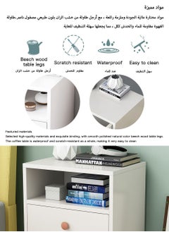 AnneFish 2Pcs 45*35*60cm Nightstand with Drawer Home Bedside Table 2-Tier Modern Nightstands End Coffee Table with Open Storage Shelf for Bedrooms  - Image 5