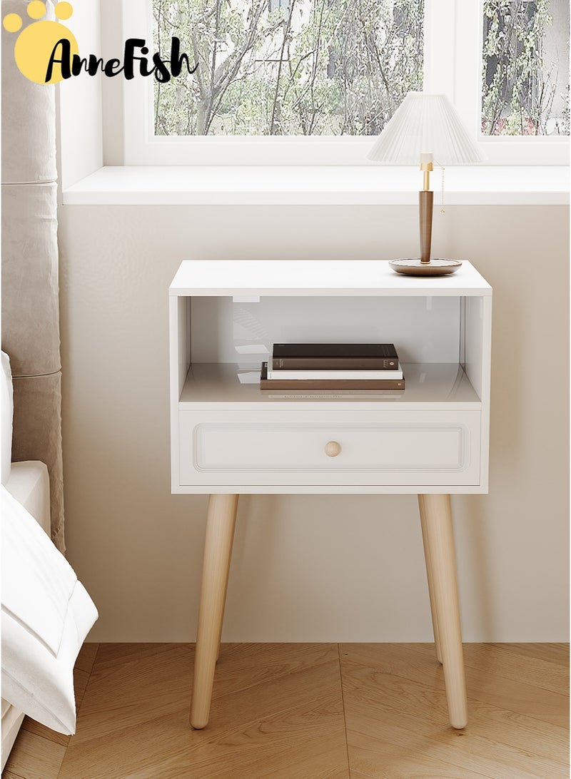 AnneFish 2Pcs 45*35*60cm Nightstand with Drawer Home Bedside Table 2-Tier Modern Nightstands End Coffee Table with Open Storage Shelf for Bedrooms - Image 4