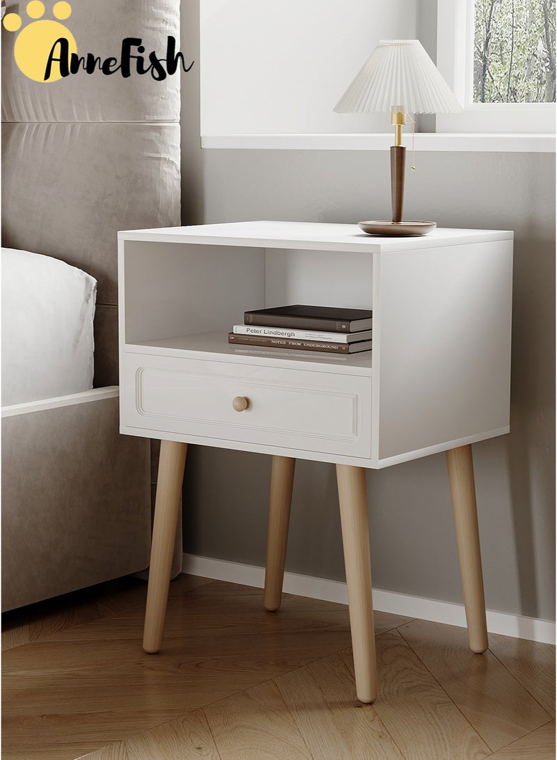 AnneFish 2Pcs 45*35*60cm Nightstand with Drawer Home Bedside Table 2-Tier Modern Nightstands End Coffee Table with Open Storage Shelf for Bedrooms - Image 5
