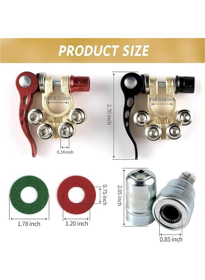 FYLX Car  Terminal Connector 4 Way Positive and Negative Pole Quick Release Terminal Clip Applicable to SAEJIS A Type Terminal Post atible with Cars Trucks and More Group 1) - Image 2