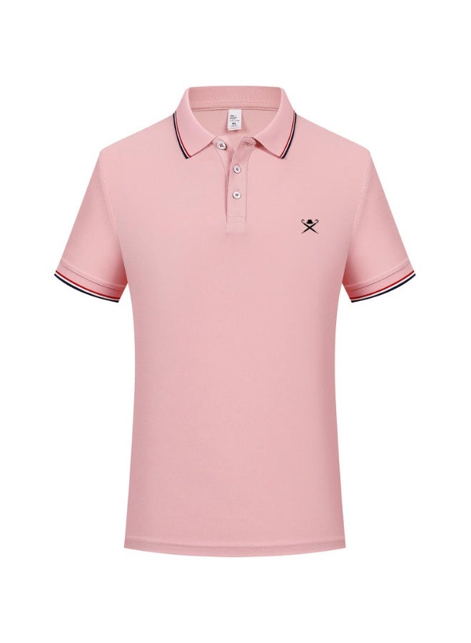 هاكيت لندن HACKETT LONDON Classic striped lapel POLO shirt for men and women couples with beaded cotton short sleeves. - Image 4