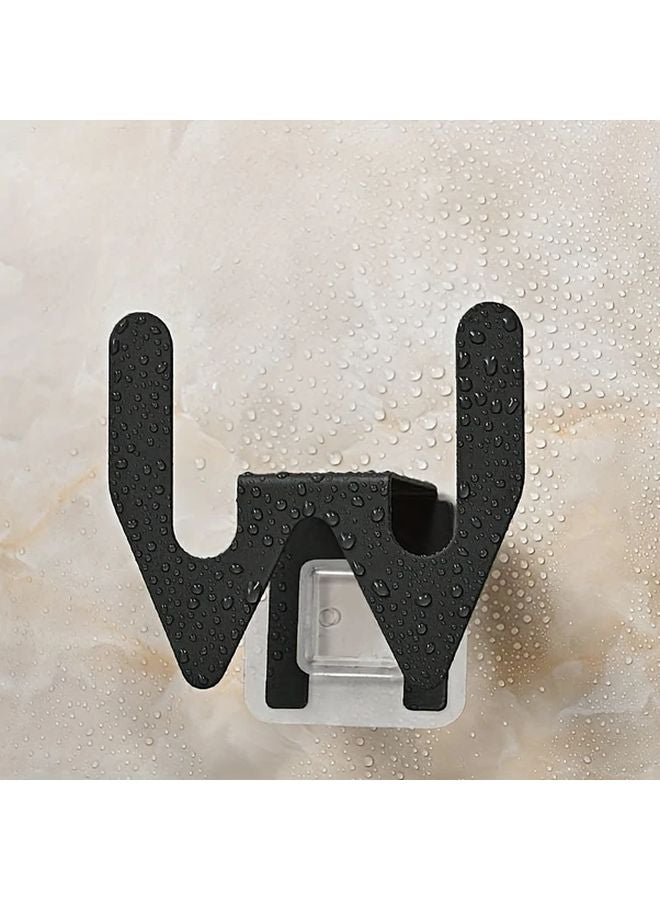 Wall Mounted Shoe Rack With Drainage Hook Easy Install Non Perforated Black Metal Design - Image 1