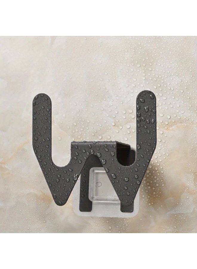 Wall Mounted Shoe Rack With Drainage Hook Easy Install Non Perforated Black Metal Design - Image 2