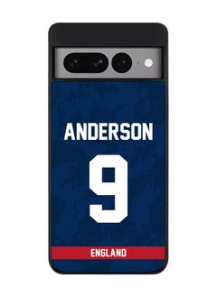 Rugged Black Edge Case for Google Pixel 7 Pro, Slim fit Soft Case Flexible Rubber Edges Thin Cover - Player Name - James Anderson, Jersey Number- 9