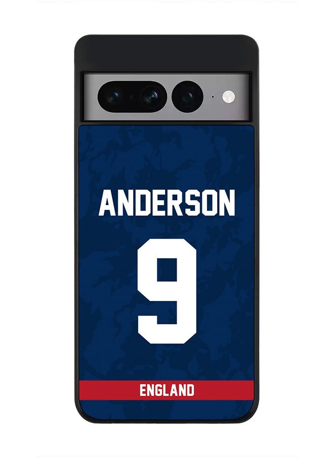 Stylizedd - Rugged Black Edge Case for Google Pixel 7 Pro, Slim fit Soft Case Flexible Rubber Edges Thin Cover - Player Name - James Anderson, Jersey Number- 9 - Image 1
