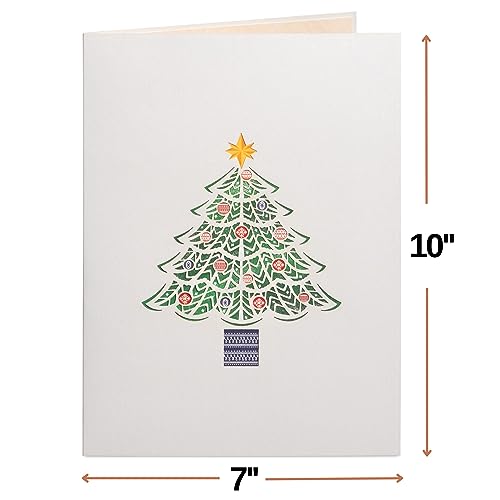 Paper Love Christmas Card 3D Pop Up Christmas Tree with Detachable Keepsake Handcrafted Holiday Decor Gift for Women Mom Wife Parents Large 10 x 7 Card wEnvelope Note Tag - Image 3