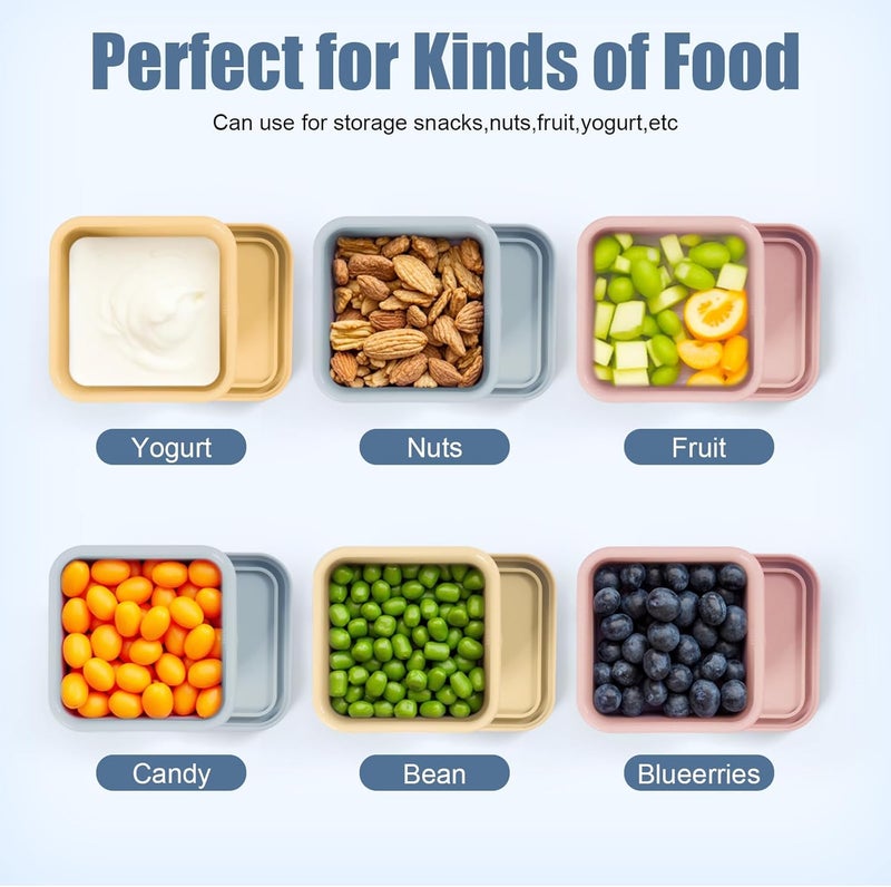 8 pcs 10 oz Silicone Snack Containers with Lids - Food Storage for Kids - Image 3