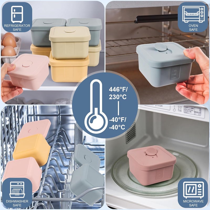 8 pcs 10 oz Silicone Snack Containers with Lids - Food Storage for Kids - Image 4