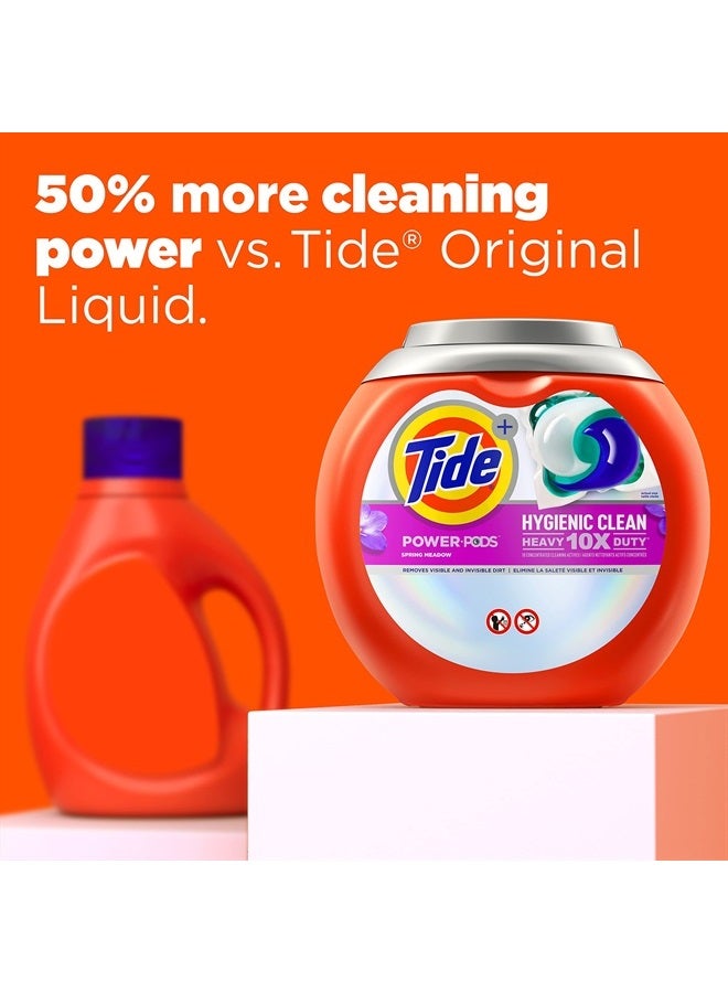 Tide Hygienic Clean Heavy 10x Duty Power PODS Laundry Detergent Soap Pods, Spring Meadow, 48 count (Pack of 1), For Visible and Invisible Dirt (Packaging May Vary)  - Image 4
