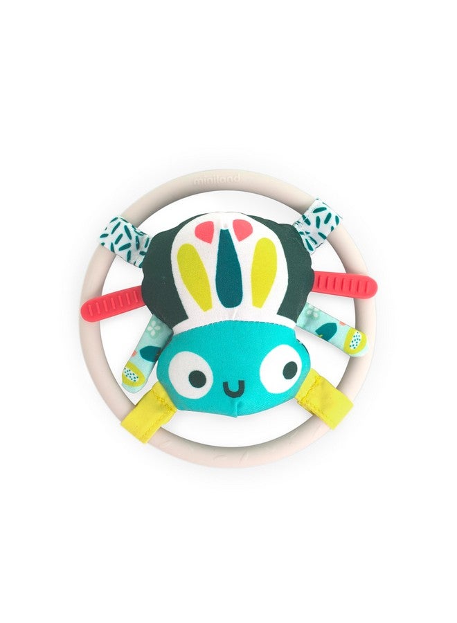 Miniland Feel to Learn Spider Teether Rattle for Infant and Toddlers from 0 to 6 Months - Image 1