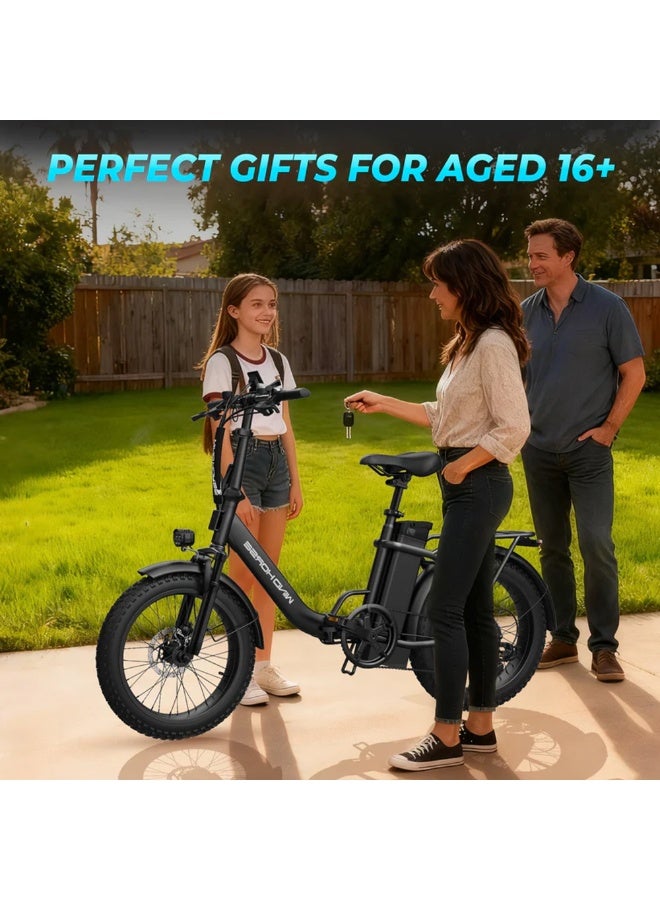 حصان الريح دراجة كهربائية قابلة للطي للطرق الوعرة W4B 750 واط، بطارية قابلة للإزالة 48 فولت 15.6 أمبير، سرعة 40 كم/ساعة، مدى 45-60 كم، شاشة LCD كبيرة، إطارات سميكة 20 بوصة، Shimano 7 سرعات، إطار من سبائك الكربون - Image 4