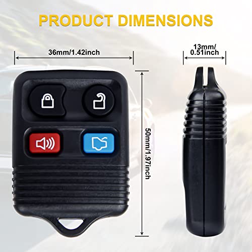 Pilida Keyless Entry Remote Clicker Control Replacement Fit for Escape Focus Fusion Mustang Taurus Explorer| Lincoln| Mercury| 4 Button Car Key Fob CWTWB1U345 Pack of 2 - Image 5