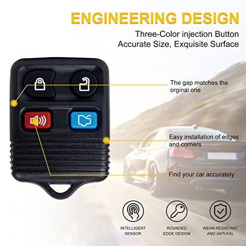 Pilida Keyless Entry Remote Clicker Control Replacement Fit for Escape Focus Fusion Mustang Taurus Explorer| Lincoln| Mercury| 4 Button Car Key Fob CWTWB1U345 Pack of 2 - Image 3