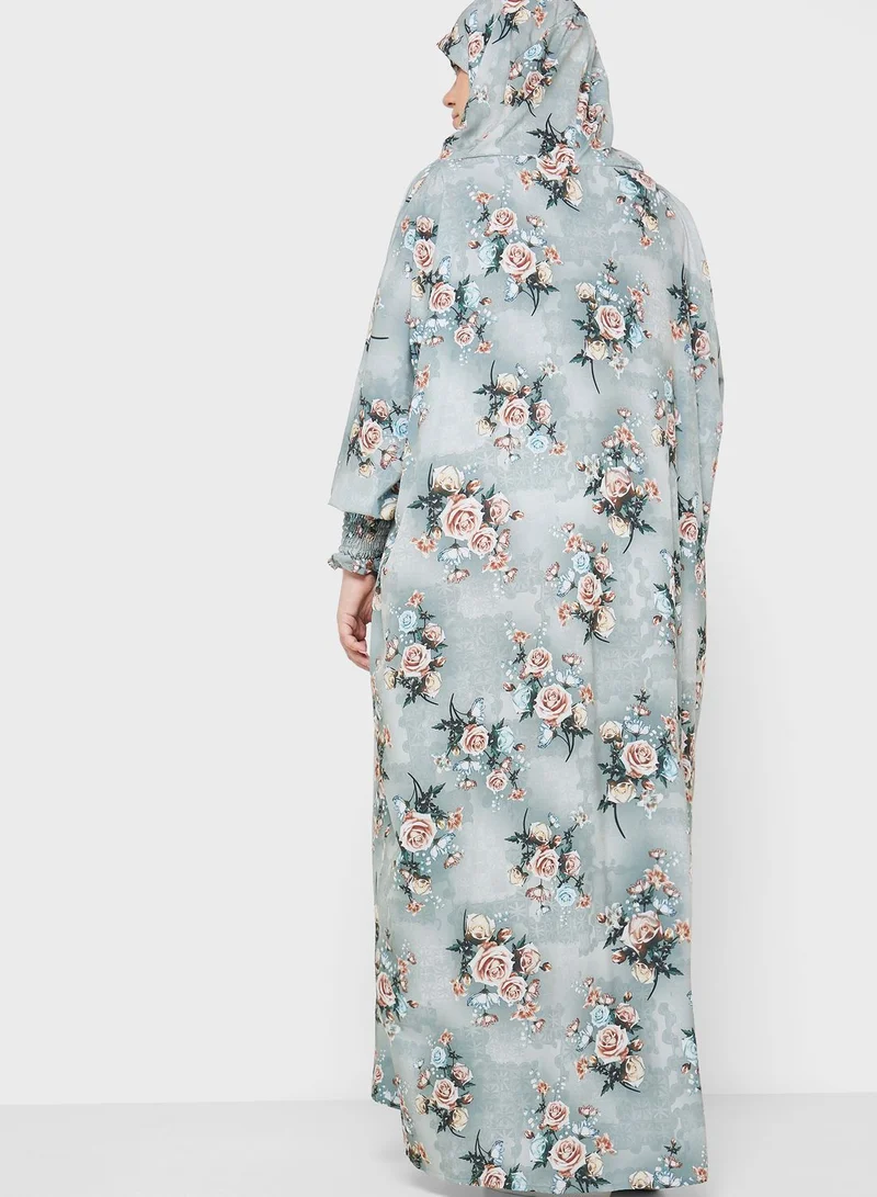 Hayas Closet Curve Floral Print Prayer Dress