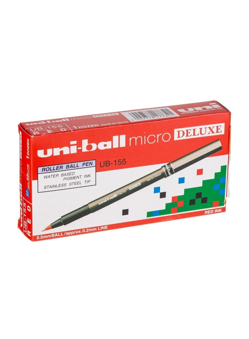 يوني بول Mitsubishi Micro Delux Roller Pen - Red - Image 2