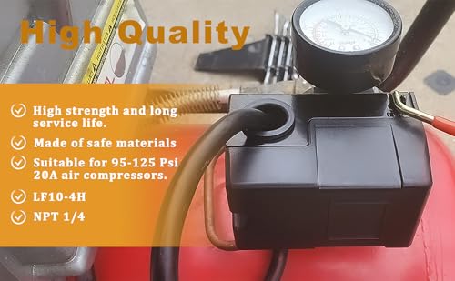 Ketofa Air Compressor Pressure Switch LF10-4H, 4 Port 1/4" NPT, 95-125 PSI Pressure Control Switch for Air Compressor Parts Replacement - Image 4