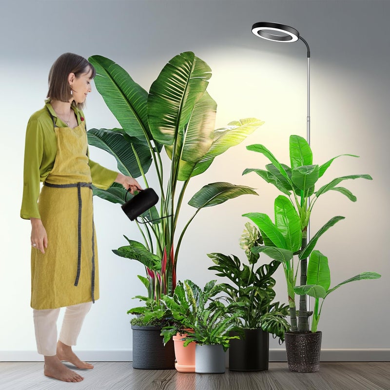 Garpsen Grow Lights for Indoor Plants Full Spectrum 65 Plant Light with Gooseneck 3 Colors Modes and 5 Dimmable Levels 61216H Timer 80 LED Height Adjustable Grow Lamp for PlantsSoil Insert - Image 2