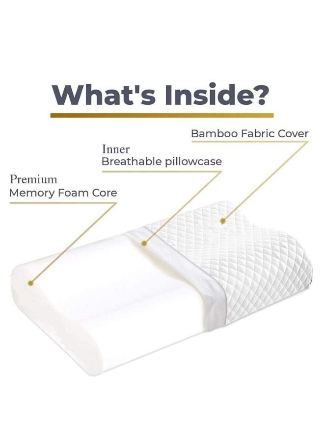 ELTRAZONE Memory Foam Pillow – Orthopedic Contour Pillow for Neck Pain Relief, Cervical Support, and Comfortable Sleep – Ideal for Side, Back, and Stomach Sleepers – Hypoallergenic, Ergonomic, and Breathable – 50x30cm - Image 3