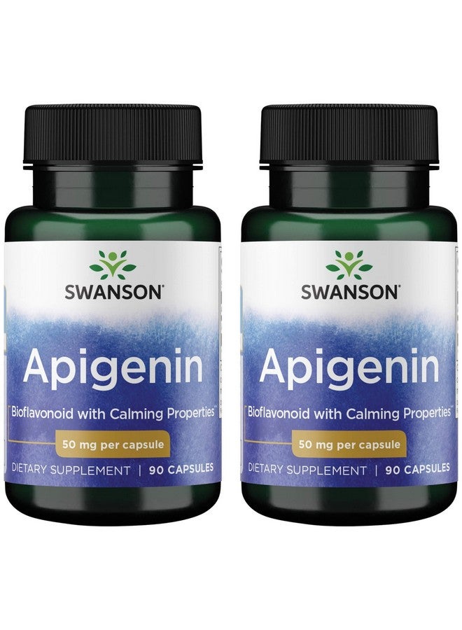 Swanson Apigenin-Bioflavonoid Supplement Natural Prostate Support-Metabolism & Nerve Health Support-Can Support Sleep & Relaxation 90 Caps, 50mg Each (2 Pack)