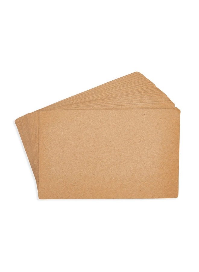 Juvale Blank 3X5 Kraft Paper Index Cards Note Cards For Home Office Recipes School Learning Studying Crafts Diy Standard Size Heavy Weighted Card Stock (100 Pack) Brown  - Image 4