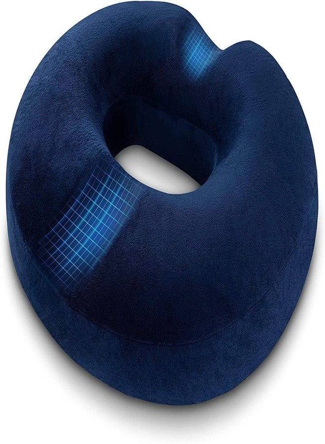 Backfit ® Donut Ring Pillow Cushion for Piles Hemorrhoid Coccyx Sciatica Tailbone Back Pain Fistula Prostate Post Natal Pain Relief Chair & Car Seat Comfort Cushion - Dark Blue - Image 1