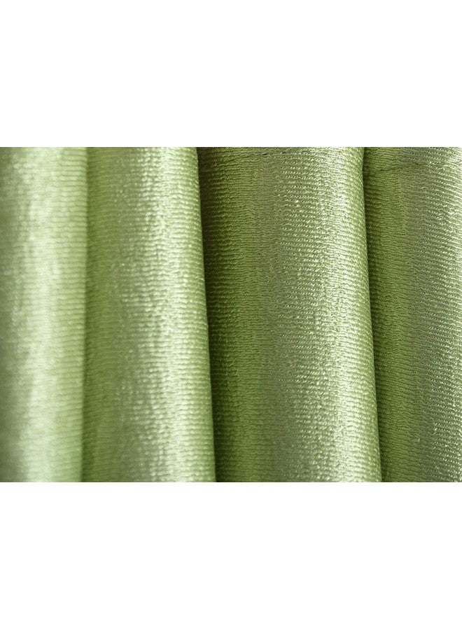 Homefab India Royal Silky Grommet Long Door Curtain - 8 feet, Green - 2 Piece - Image 2