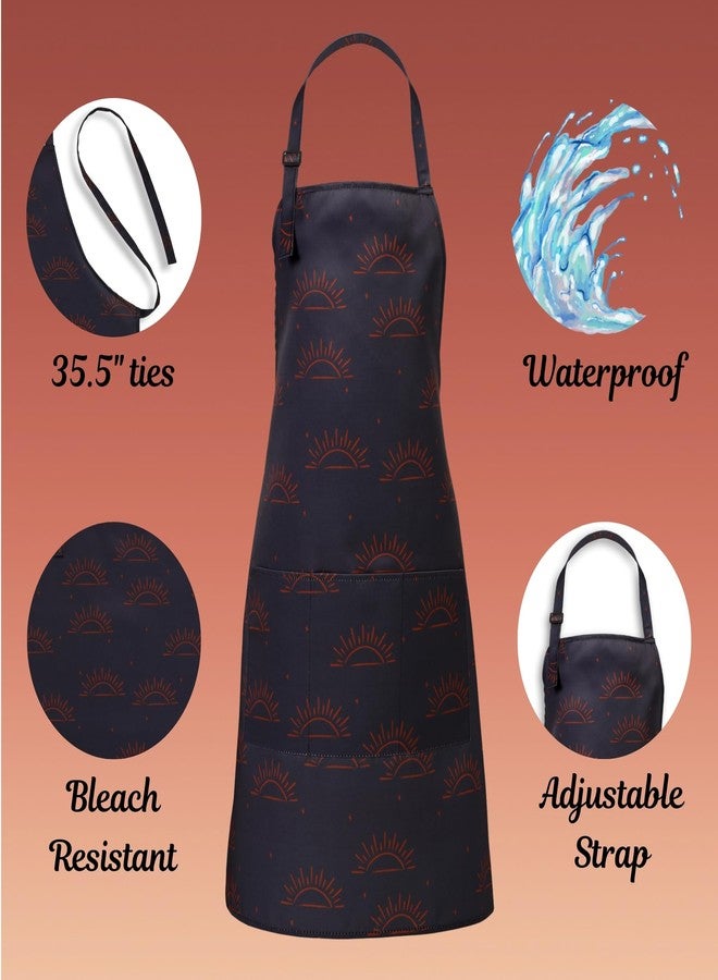 Plum Hill BoHo Cosmetology Apron for Hair Stylist, Nail Tech, Esthetician, Water Resistant Bleach Proof - Hairdresser Apron with Pockets - Image 2