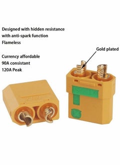 Y&D Connectors Anti-Spark Male Female Connector XT90S  XT90-S XT90 for RC Quadcopter Brushless Motor, FPV Drone Lipo Battery ESC and Charge Lead (5Pairs)  - Image 5