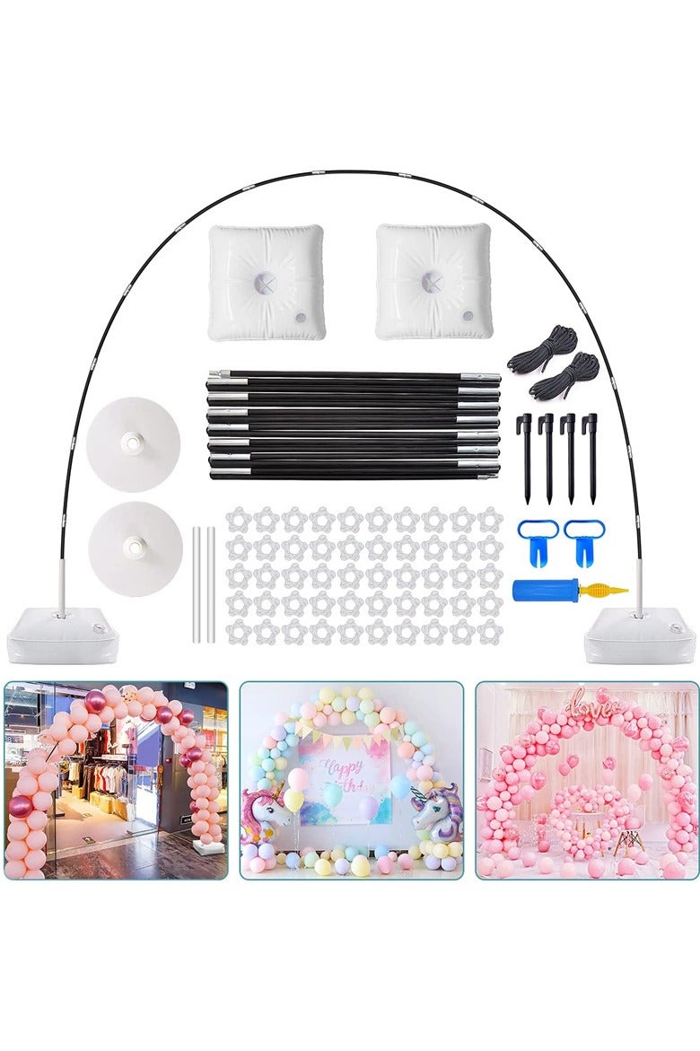 JAYATO طقم قوس البالون حامل قوس بالون قابل للتعديل مع قواعد قابلة لملء الماء طقم حامل قوس البالون لتزيين حفلات الزفاف وأعياد الميلاد - Image 1