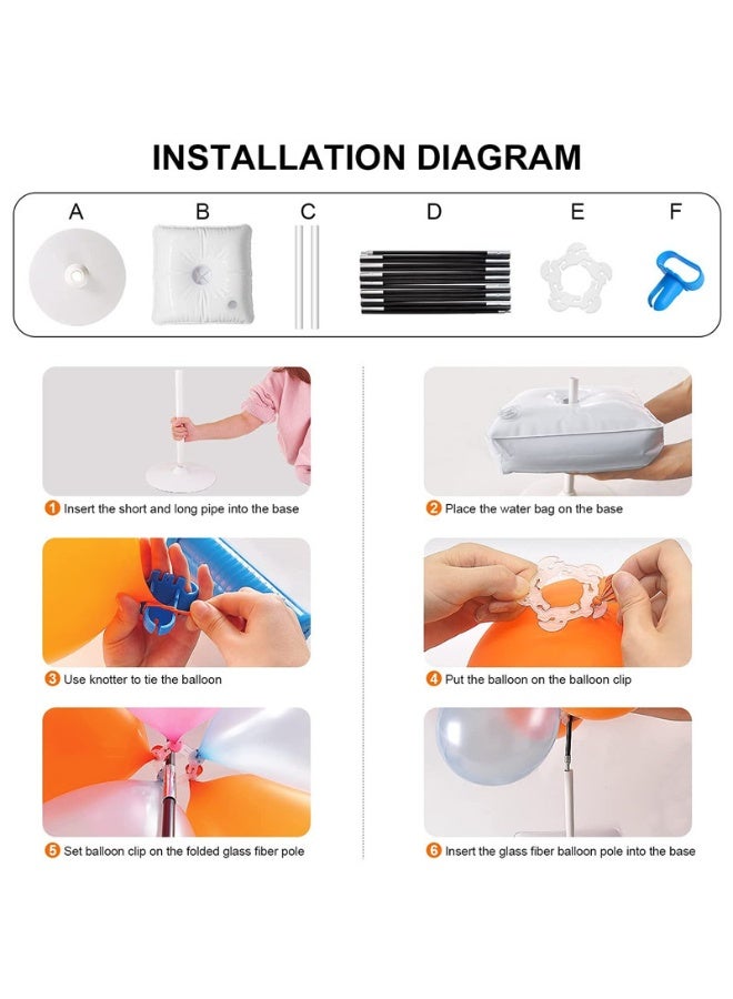 JAYATO طقم قوس البالون حامل قوس بالون قابل للتعديل مع قواعد قابلة لملء الماء طقم حامل قوس البالون لتزيين حفلات الزفاف وأعياد الميلاد - Image 3