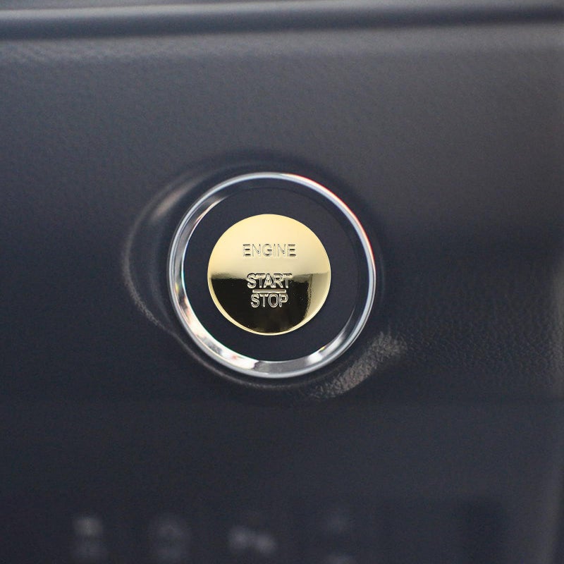 Gold Finish Push Start Engine Ignition Button Keyless Start Stop Car Replacement - Image 5