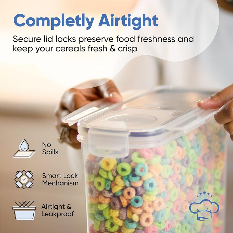 Chef's Path Cereal Containers Storage Set Large (4L,135.2 Oz), Airtight Food Storage Containers for Kitchen & Pantry Organization, Cereal Storage Container Set for Crunchiness, BPA Free Dispenser Keepers (4) - Image 4