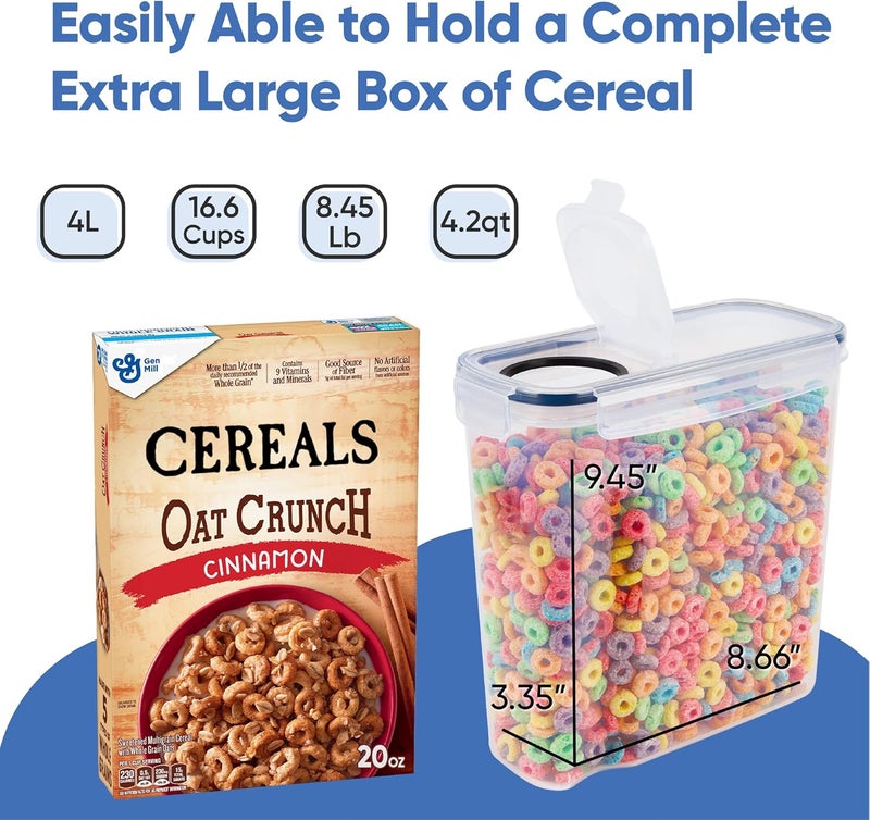 Chef's Path Cereal Containers Storage Set Large (4L,135.2 Oz), Airtight Food Storage Containers for Kitchen & Pantry Organization, Cereal Storage Container Set for Crunchiness, BPA Free Dispenser Keepers (4) - Image 2
