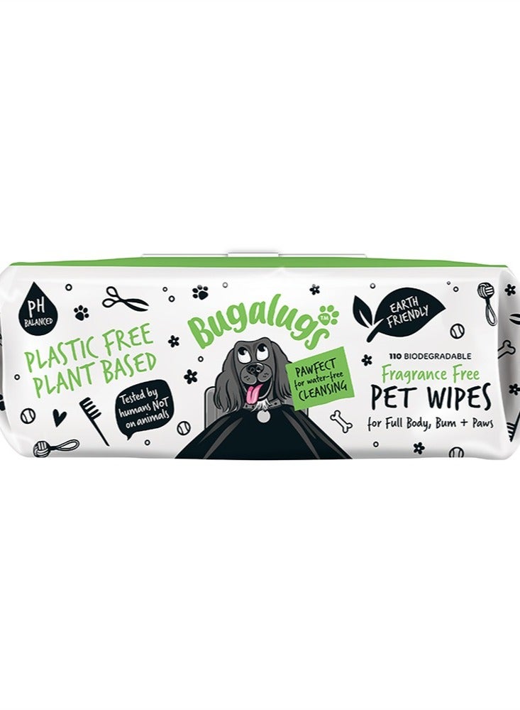 BUGALUGS Fragrance Free Biodegradable Pet Wipes Pack Of 110 - Image 2