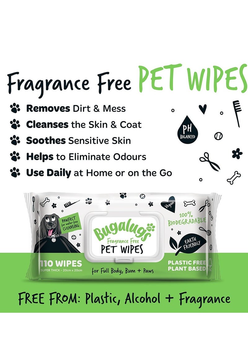 BUGALUGS Fragrance Free Biodegradable Pet Wipes Pack Of 110 - Image 4