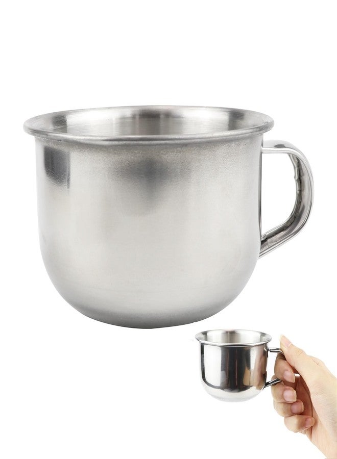 DOERDO DD DOERDO Shaving Soap Mug Bowl, 3.5 Inch Stainless Steel Cup with Handle, Shaver Razor Cleansing Foam Tool, 200ML - Image 1