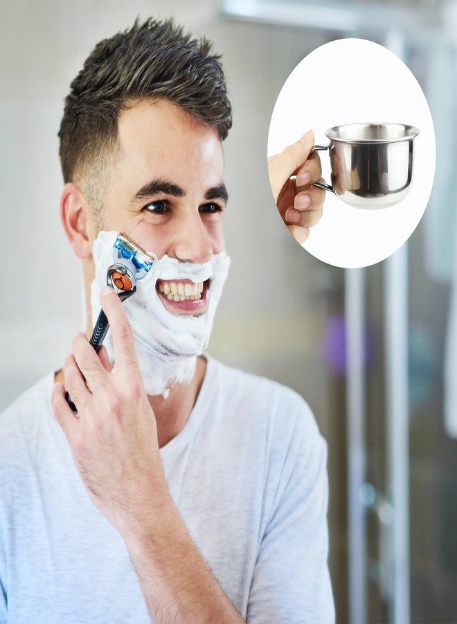 DOERDO DD DOERDO Shaving Soap Mug Bowl, 3.5 Inch Stainless Steel Cup with Handle, Shaver Razor Cleansing Foam Tool, 200ML - Image 4