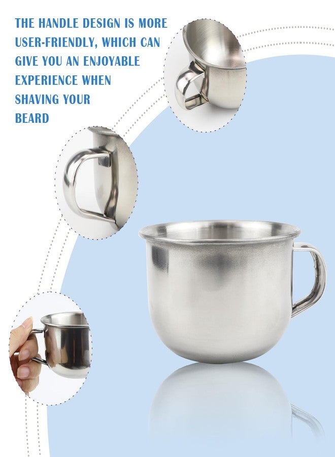 DOERDO DD DOERDO Shaving Soap Mug Bowl, 3.5 Inch Stainless Steel Cup with Handle, Shaver Razor Cleansing Foam Tool, 200ML - Image 5