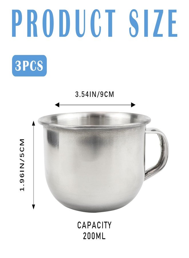 DOERDO DD DOERDO Shaving Soap Mug Bowl, 3.5 Inch Stainless Steel Cup with Handle, Shaver Razor Cleansing Foam Tool, 200ML - Image 2